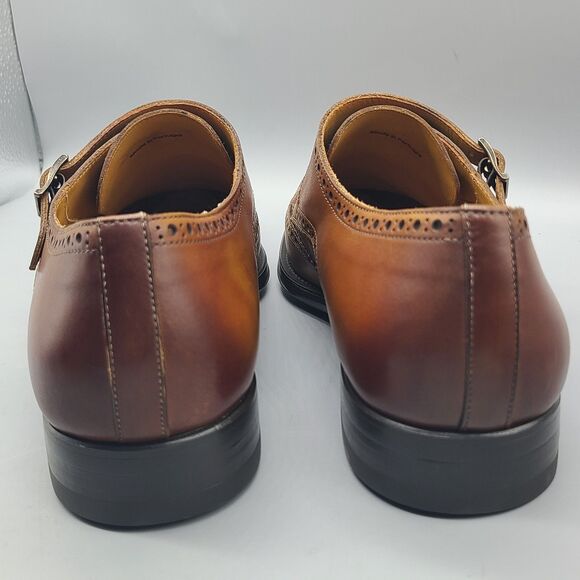 Magnanni  mens shoes Yuma Wingtip Double Strap Monk Brogue Brown  US 11/ 44 NEW main image 10